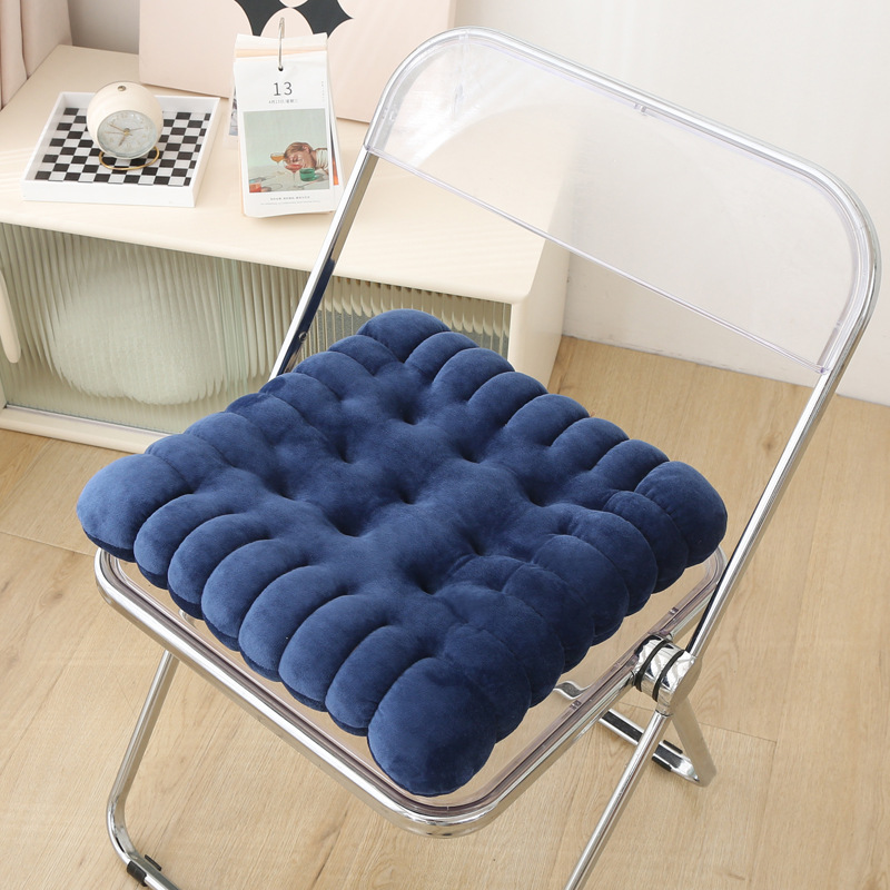 สีน้ำเงินกรมท่า สีพื้น - เบาะรองนั่งคุกกี้