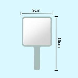 Zonyin nhỏ gọn ABS nhựa cầm tay gương lớn vuông một mặt Vanity gương mỹ phẩm cá nhân dễ thương tay cầm nhỏ - Product Image 2