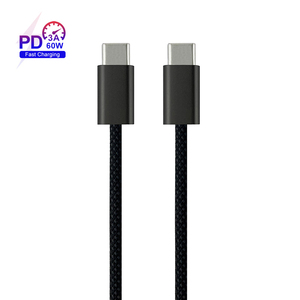 Cable cargador tipo C de diseño básico 60W 3A para teléfono móvil, ordenador y cámara con chaqueta de nailon, blindaje trenzado, garantía de 12 meses - Product Image 2