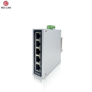 5端口工业以太网交换机，铝壳100Mbps DC12-48V、3p工业终端和DC电源插孔 - Product Image 1