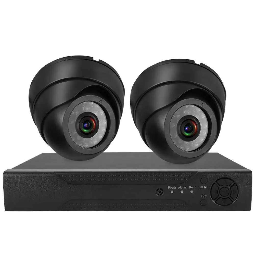 1080N 4CH सुरक्षा सीसीटीवी कैमरा प्रणाली AHD DVR वीडियो निगरानी किट के साथ 2 पीसी HD 2.0MP 1080P निविड़ अंधकार आउटडोर सीसीटीवी कैमरों