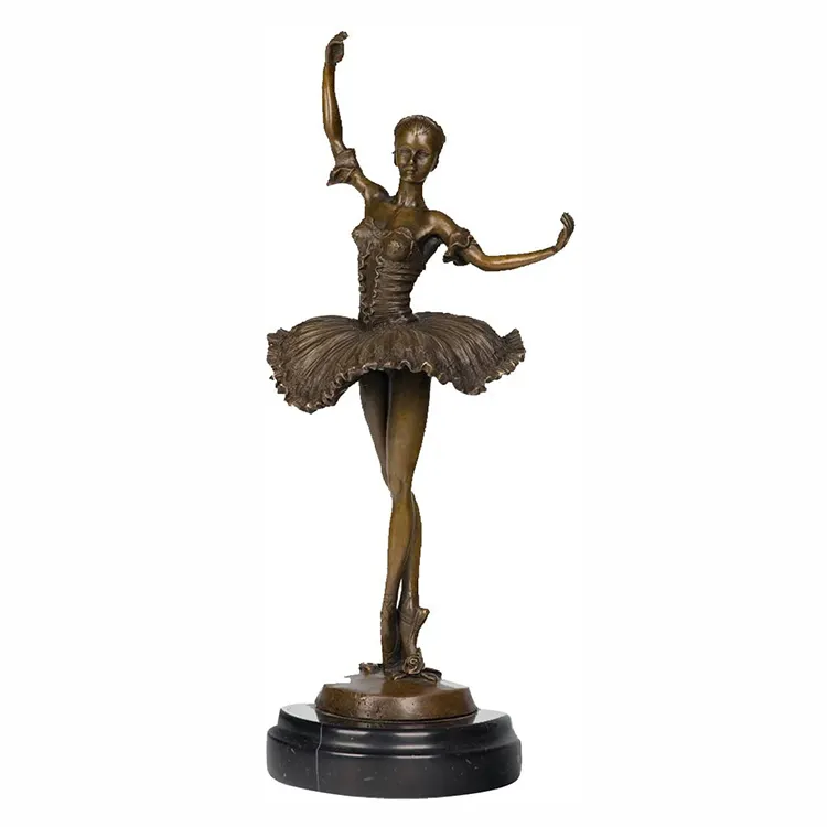 Decorazione della casa di vita dimensioni in metallo dancing girl statua in ottone bronzo ballerina statua scultura per la vendita