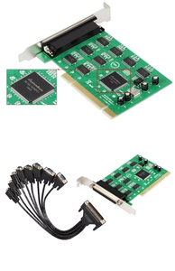 Tarjeta de E/S del controlador serie PCI RS232 de 8 puertos, Chip Com SystemBase 1058 con protección electrostática de cable de salida - Product Image 4