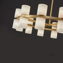 JYLIGHTING Proluxe all-bakır Alabaster kolye işık Modern yuvarlak avize oturma odası için AC güç ile ampul ışık kaynağı - Product Image 4