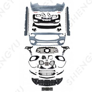 Benz CLA class W118 için vücut kiti grille AMG tarzı ön ve arka tampon ızgara ve yan etek ile dahil - Product Image 1
