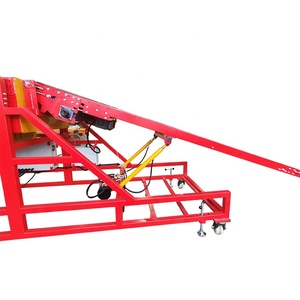 Transportador de carga/descarga de contenedores de 20 pies/40 pies con pluma telescópica de 3 secciones con transportador de ángulo de inclinación para alta multimuelles