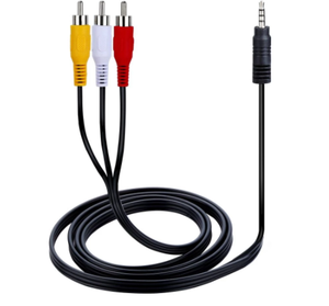 新型热<span class=keywords><strong>RCA</strong></span>电缆公至<span class=keywords><strong>3</strong></span> <span class=keywords><strong>RCA</strong></span> <span class=keywords><strong>3</strong></span>.5毫米插孔适配器音频辅助视频影音电缆线，用于DVD播放机录像机HiFi录像机电视立体声1.5米