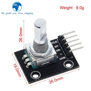 Modulo Encoder rotativo TZT a 360 gradi per scheda di sviluppo interruttore sensore mattone <span class=keywords><strong>Arduino</strong></span> KY-040 con pin
