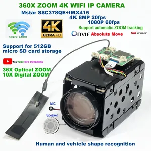 Videolink Wifi kablosuz 4K 8MP 20fps 1080P 60fps 360X ZOOM RTMP IP kamera kurulu otomatik IRIS Hik IVM4200 P2P IMX415 SD kart yuvası - Product Image 2