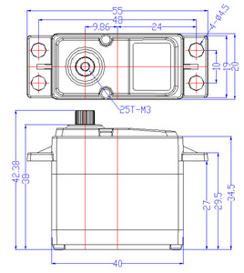 FI7622M su geçirmez 25KG yüksek hızlı programlanabilir dijital Baja Servo 1/8 1/10 ölçekli RC arabalar Motor 1X Metal dişli Servo için 1/10 - Product Image 2