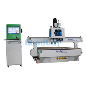 Máquina de cabezal de proceso múltiple 1325 CNC Router con máquina cortadora de cuchillo vibratorio adecuada para carpintería contrachapado MDF y más - Product Image 1
