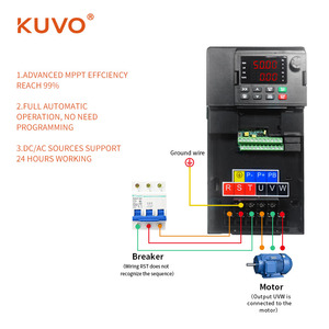 KUVO KV90M 220V Entrada monofásica Salida trifásica 0,75-2.2KW Inversor VFD Unidad de frecuencia variable trifásica para la industria - Product Image 2