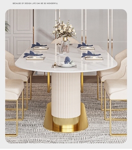 Bộ bàn ăn đá cẩm thạch Ý sang trọng 6 ghế ăn hiện đại sang trọng dành cho khách sạn Nội thất phòng ăn hiện đại thanh lịch - Product Image 6