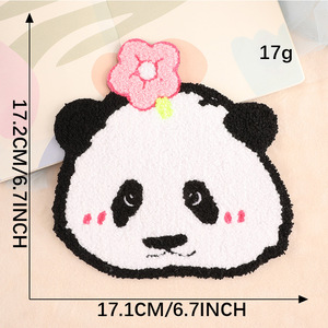 Großhandel kunden spezifische 3D Schwarz Weiß Serie hand gefertigte Filz Panda Muster Patch Chenille Stoff gestickt Patch - Product Image 5