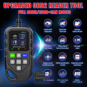 适用于所有汽车的全OBDII/EOBD CAN模式YM119 OBD II读码器扫描仪自动诊断工具适用于12v车辆 - Product Image 2