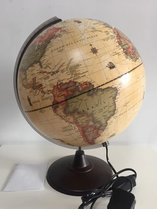 Factory Hot Sale 30cm Antique World Globe with <strong>LED</strong> Light Educational Rotating <strong>Earth</strong> Map Great Value in Geography Instruction
