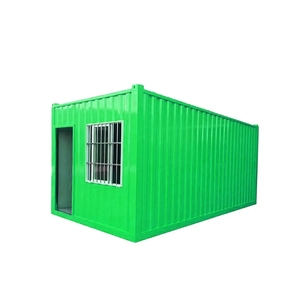 Casa contenedor, oficina o almacenamiento, unidades de construcción modulares, casa de acero prefabricada con marco de vidrio de ventana de pared de PVC