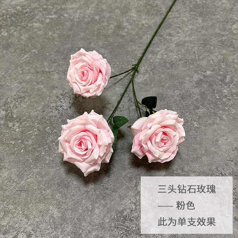 Three headed diamond rose-pink