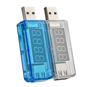 Voltímetro digital Amperímetro 0A-3A Mini medidor de corriente de voltaje transparente Probador USB de pantalla dual - Product Image 3