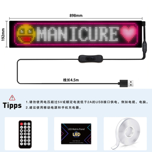 Programmier barer USB 5V RGB Muster Animation Text DIY Scrolling Panel Fernbedienung Werbung LED Matrix Auto Zeichen Bildschirm