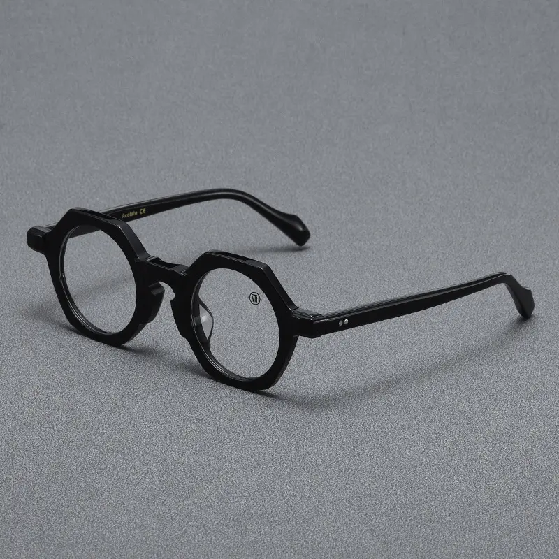 Usine Shenzhen acétate lunettes japonais fait à la main plaque haut de gamme monture de lunettes Hexagon personnalité plaque monture de lunettes