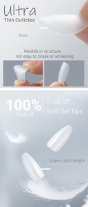 MyBeautyNails 15 boyutları Ultra ince manikür tırnak uzatma İpuçları kapalı islatın tırnaklar üzerinde basın çift taraflı mat tam kapak jel ipuçları - Product Image 3