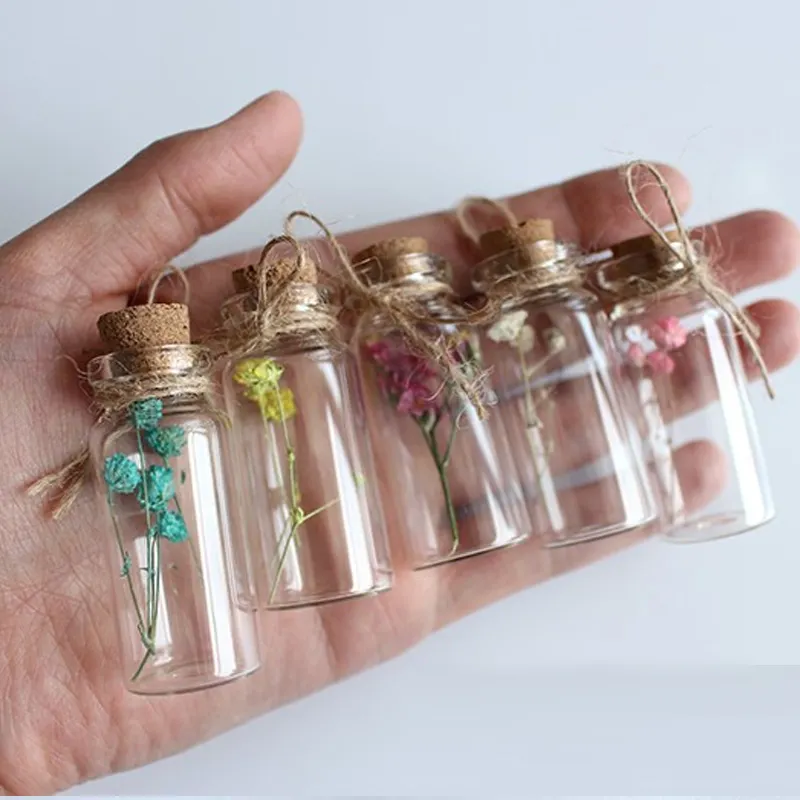 Groothandel Mini Transparante Glazen Wishing Kleine Fles Test Tube Fles Flacon Ronde Flesjes Opslag Met Een Kurk