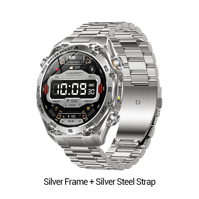 Cadre argenté + bracelet en acier argenté
