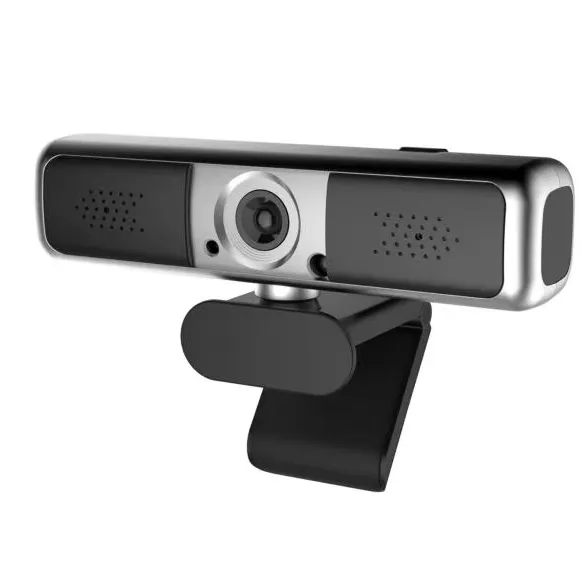 كاميرا كمبيوتر ذات غطاء للخصوصية الكاملة بميكروفون وتكبير 5x مع كاميرا ويب 2k تعمل بجهاز تحكم عن بعد