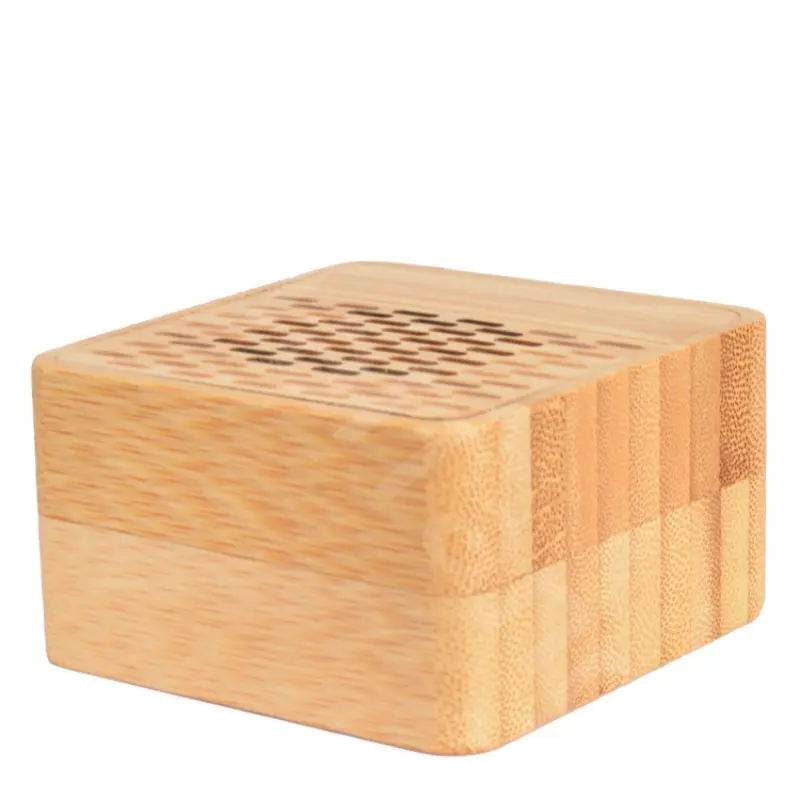 Bambus kleiner quadratischer drahtloser tragbarer bluetooth-lautsprecher