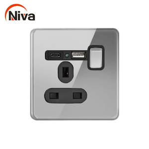 Fabrika yeni tasarım abd İngiltere standart duvar ışık anahtarı tek 3 pin MF anahtarlı priz usb tip c ev eşyaları için ev - Product Image 4
