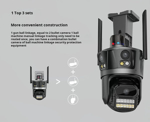 家庭安全系统高清8MP三镜头无线摄像头，带ICSEE报警室外闭路电视 - Product Image 2