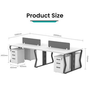 Nhà Máy Tùy Biến Thiết Kế Hiện Đại Trắng Bàn Văn Phòng 4-6 Chỗ Ngồi Nhân Viên Tủ Văn Phòng Máy Trạm - Product Image 2