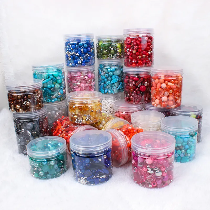 Perles en plastique acrylique mélangées à la main Puzzle pour enfants en conserve Kit de jouets de bricolage