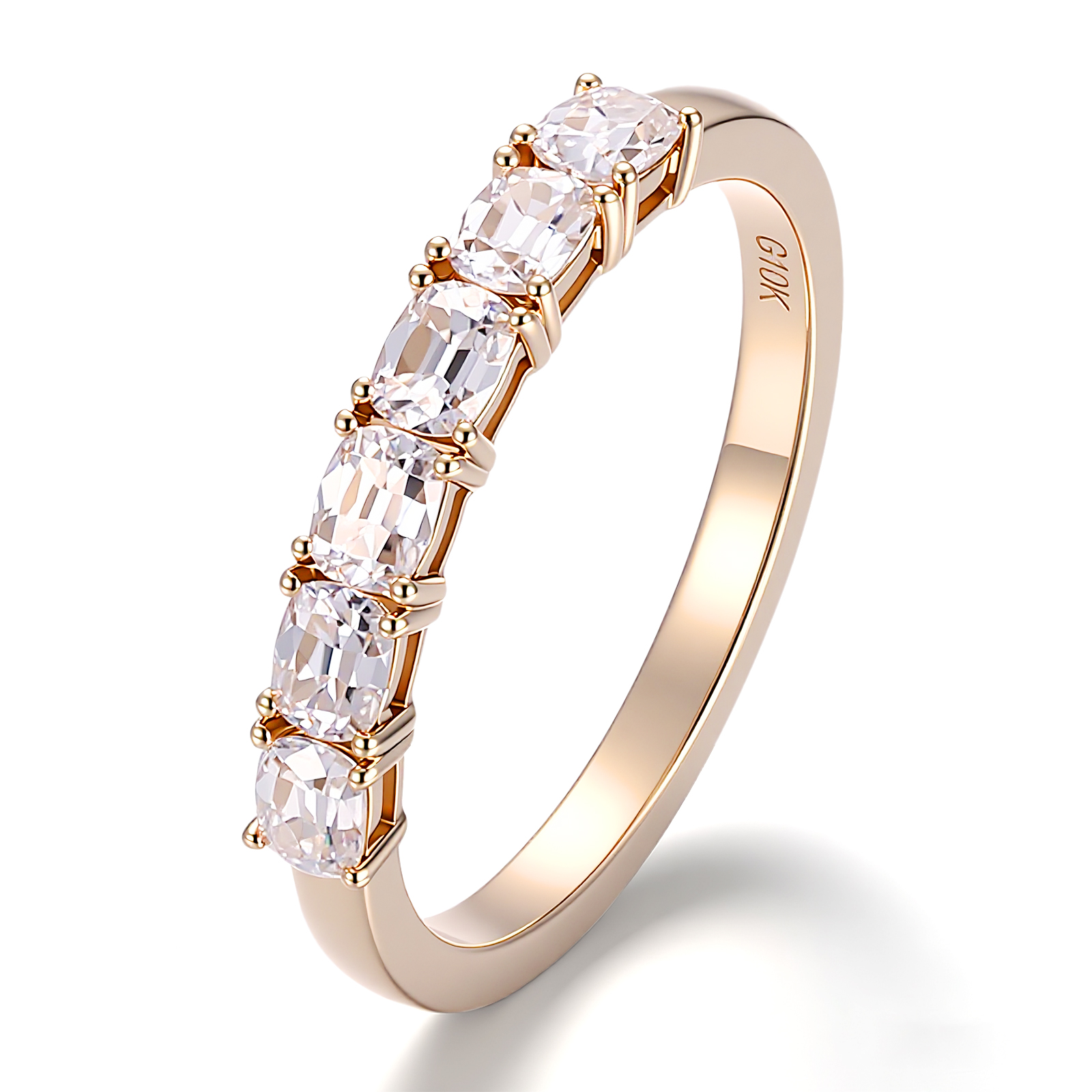 Bague en or massif 10K avec diamant de laboratoire