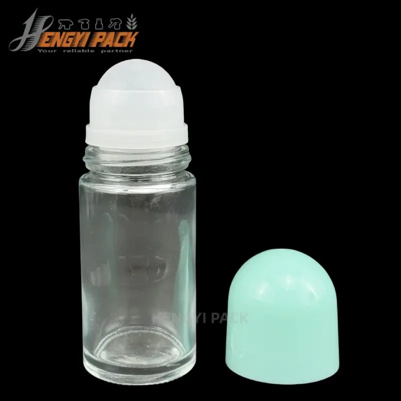 Wadah deodoran parfum plastik bola rol kosong Roll On botol kaca minyak esensial tongkat antikeringat botol 50ml 60ml