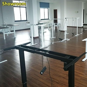 <strong>Custom</strong> White <strong>Computer</strong> Lifting Table Stand 4 Motor 4 Leg Electric Height Adjustable Sit Stand Desk Frame Kit for Home Modern - Product Image 5