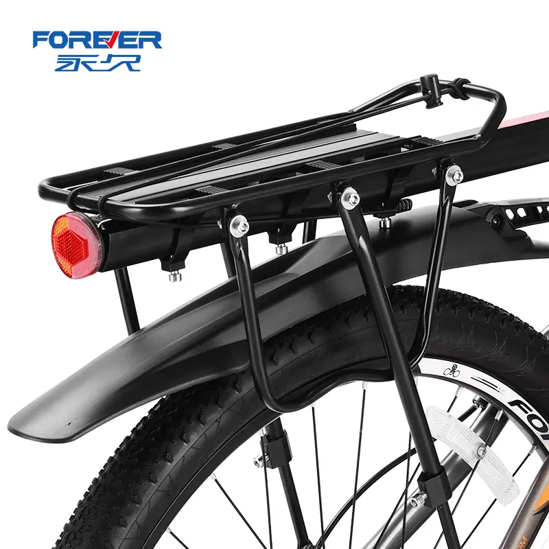 FOREVER 2023 High Quality Aluminium Alloy Bicycle Rear Carriers Bike Luggage Carrier Mountain Bike Rear Aluminum Shelf