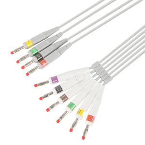 CardiFX-7102 2155/FCP 4.0 için uyumlu Fukuda Denshi doğrudan bağlantı 10 kurşun EKG kabloları IEC muz ekg kablo - Product Image 3