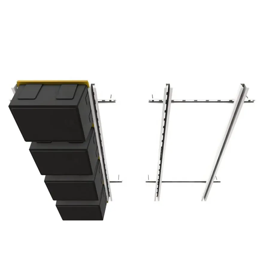 Rack di stoccaggio per Garage sopraelevato in acciaio-Rack di scorrimento per Tote a soffitto, Rack di stoccaggio a soffitto per Garage con binari regolabili