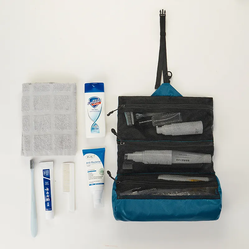 Hafif taşınabilir makyaj çantası asılı seyahat kozmetik çantası katlanabilir seyahat kozmetik çantası düzenleyici