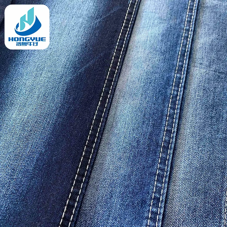 Tissu tissé de denim de Spandex de polyester de coton de poids moyen avec le tissu bleu de denim de la couleur TR
