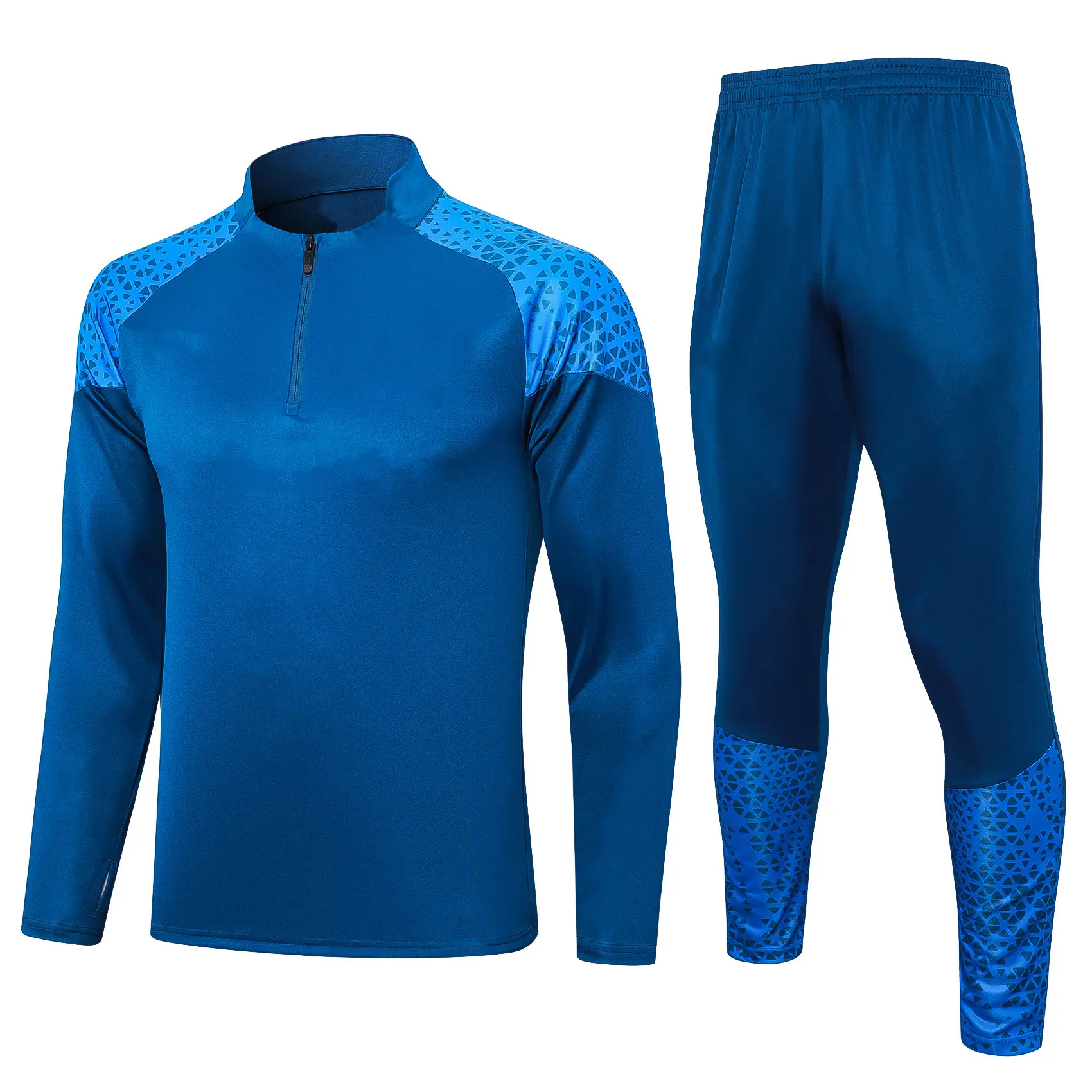 Camisa de futebol masculina de alta qualidade 24-25 manga comprida e pull-up roupa esportiva de treinamento por sublimação
