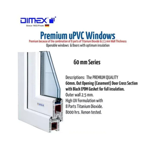 Dimex แม่พิมพ์หน้าต่างประตูหน้าต่างพีวีซีแบบไม่มีตะกั่วโปรไฟล์ upvc ล่าสุด - Product Image 1