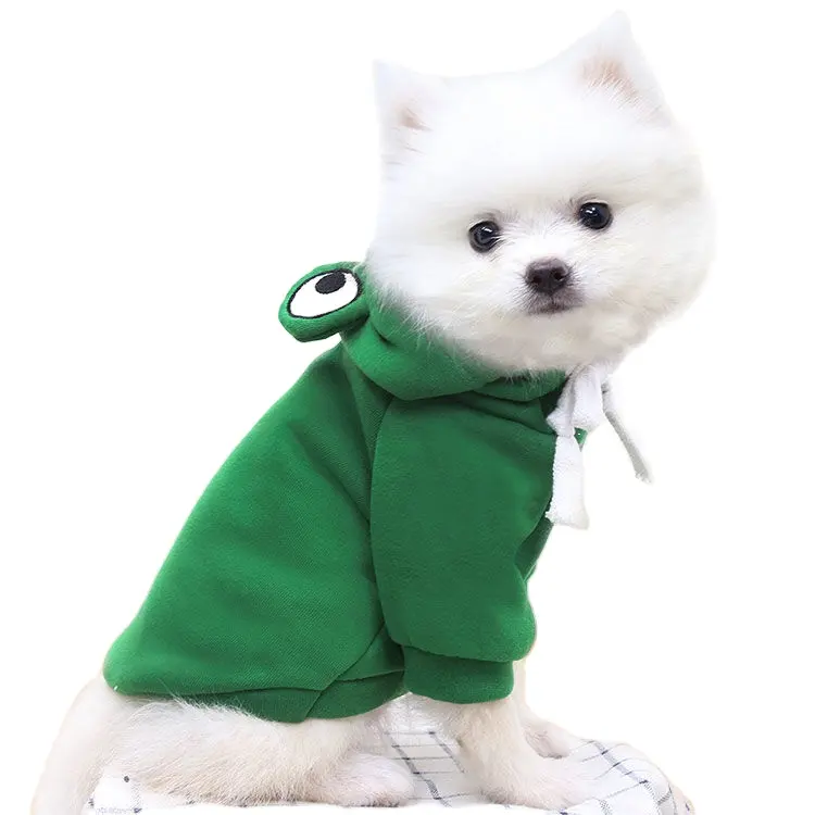 Chaqueta cálida de rana para mascotas, prendas de vestir de lujo, suéter básico de invierno, abrigo, sudadera pequeña y grande en blanco, ropa de perro de diseñador