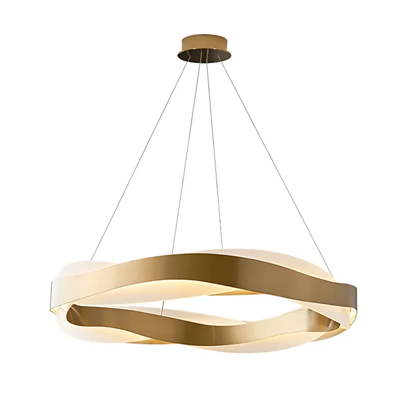 Luxo moderno LED Pingente Luzes Nordic Criativo Aço Inoxidável Golden Chandelier Para Sala de Jantar Quarto Decoração Luminárias