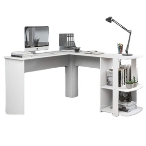 Escritorio de ordenador en forma de L de madera Simple convertible para estudio y uso en la oficina Mesa de escritura de estudio de PC con estantes de almacenamiento - Product Image 3