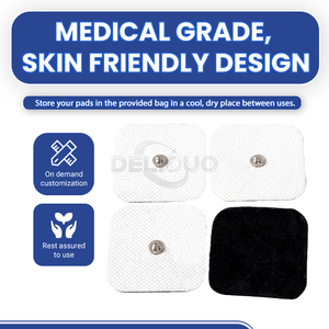Tùy Chỉnh Electrodosd <span class=keywords><strong>Pad</strong></span> Massage Tự Dính Hàng chục <span class=keywords><strong>Pad</strong></span> Nút Hàng chục 5x5 Cm Điện Cực Miếng Đệm Thay Thế Electrotherapy Dính Vá - Product Image 3