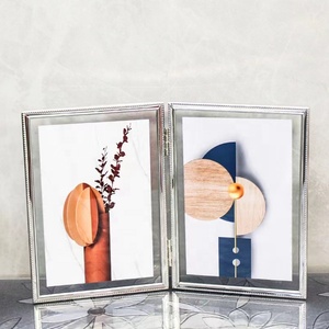 4X6บานพับคู่2รูปกรอบสีเงินสำหรับกรอบฟอรั่มและแกลเลอรี่ - Product Image 1