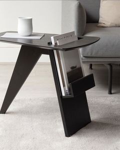 Sofá moderno personalizado y creativo para sala de estar, mesa auxiliar, mesa de esquina para dormitorio, mesa de centro negra multifuncional de madera maciza - Product Image 3